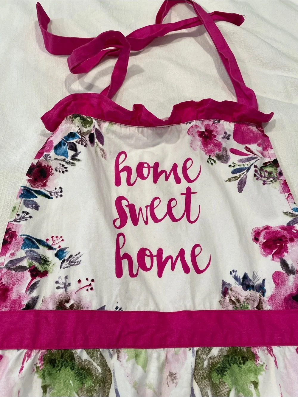 Home Sweet Home Floral Pink Kitchen Apron
